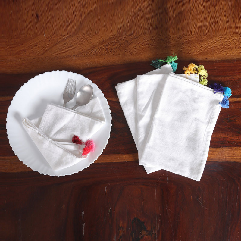 Ensemble de 4 serviettes de table en coton faites à la main Latitude Run®