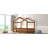 Wood House Bed Frame With Fence, Sturdy Pine Construction, Playful Design-123857055-123857058
