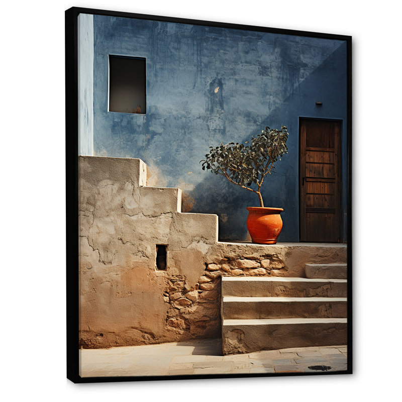 " Buddhism Mimalism Scenery I ", Black Floater Framed, 32" H x 24" W x 1" D