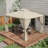 Patio Gazebo, Outdoor Canopy Shelter With 2-Tier Roof And Netting, Steel Frame For Garden, Lawn, Backyard, And Deck-111643554