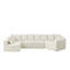 Canapé modulaire à assise profonde en L de 151,6 pouces avec canapé modulaire en chenille et siège inclinable incurvé de 11,6 pouces sans assemblage requis-503589190