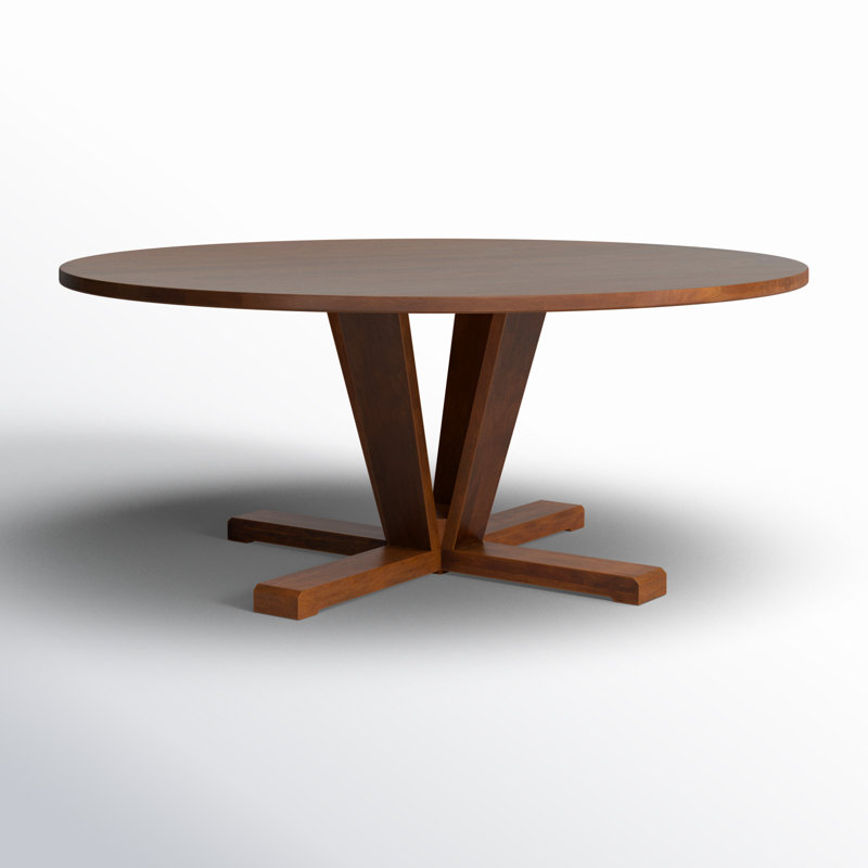 Cobain Round Solid Wood Dining Table, Medium Brown, 30" H x 72" W x 72" L