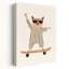 Cool Skater Pup Playful Whimsical Contemporary Cat Dog Summer Wall Art Print 1 Piece Wrapped Canvas Wall Art-1494667706