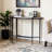 Marilla Half-Moon Tabletop With Marble Modern Rustic & Metal Framed Console Table
