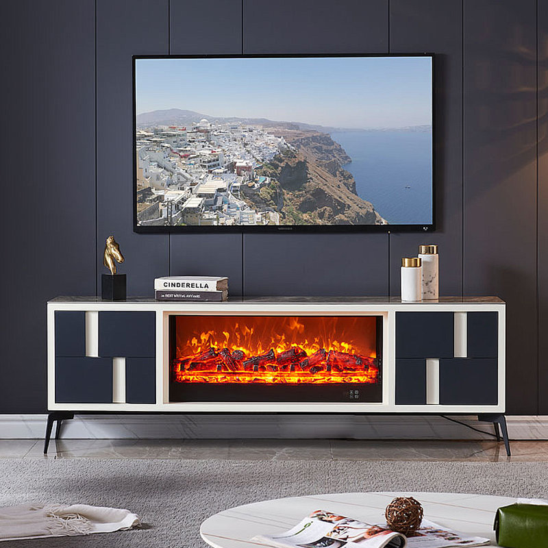 Modern simulation electronic fireplace TV cabinet