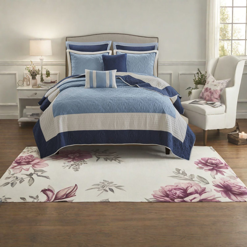 Ensembles de literie élégants, courtepointe en microfibre avec coussins décoratifs pour la maison