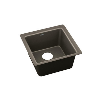 Évier de bar à double fixation l 16 po x l 16 po Quartz Luxe
