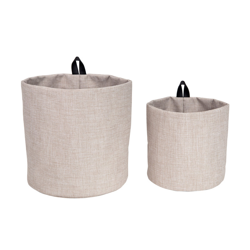 Bigso Small Soft Hang Around Hanging Storage Basket, 0.1" H x 6.7" W x 6.7" D, Beige
