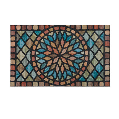 Tapis décoratif multicolore Diamond Planks