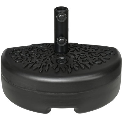 40Lb Water/46Lb Sand Half Patio Umbrella Stand - Black, 1.5" Or 2" Pole Compatible, For Lawn Garden Sand, And Fit, Black Exquisite