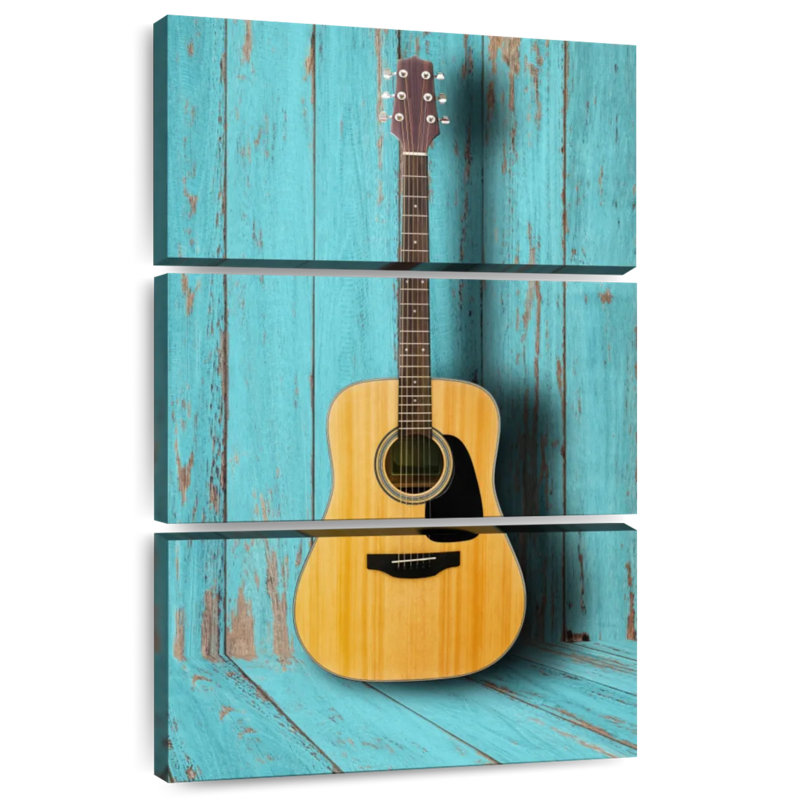 Guitare Abarca dans la chambre bleue, H 65 po x l 42 po