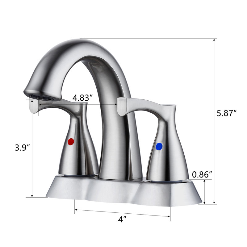 Centerset 2-handle Bathroom Faucet with Drain Assembly, Brushed Nickel