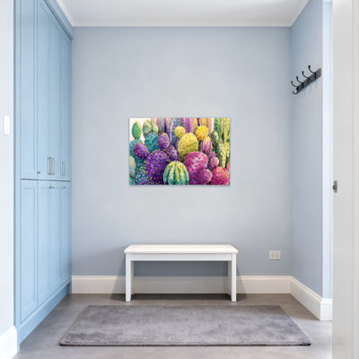 Plantes et fleurs, impression de motif de cactus colorés Z251224084240944418