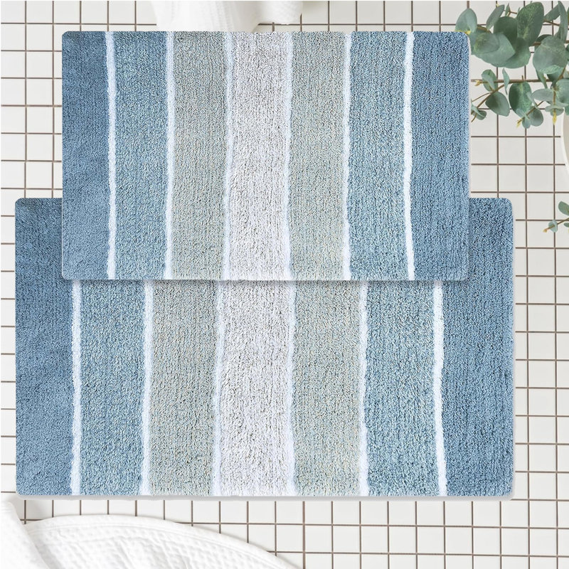 Ensemble de tapis de bain Crevantes, Dégradé bleu
