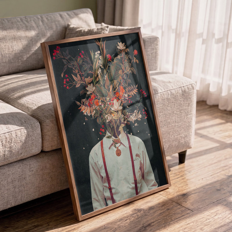 Foliage by Frank Moth by Frank Moth — Botanical Wall Art, Tan, 32 × 48, Framed Print