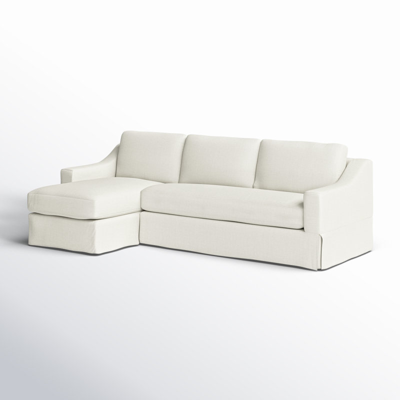 Cranbrook Upholstered L-Shaped Sectional, Left Hand Facing, Lena Off White Performance Linen Blend