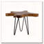 Table d'appoint en teck recyclé à bords naturels avec pattes en épingle à cheveux-1227832652