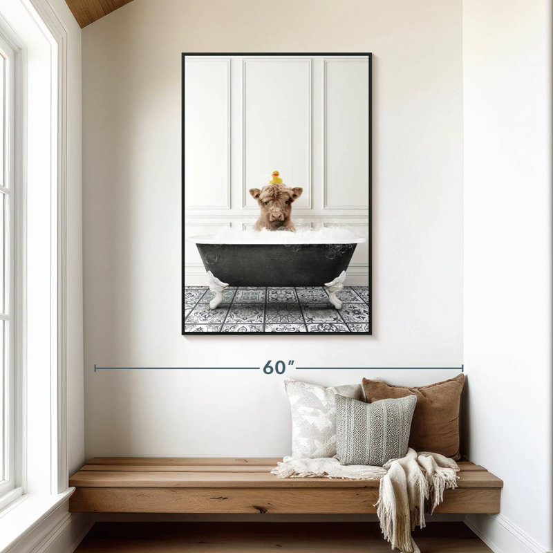 Bain à bulles Highland, 31 po x 46 po, Cadre flottant noir