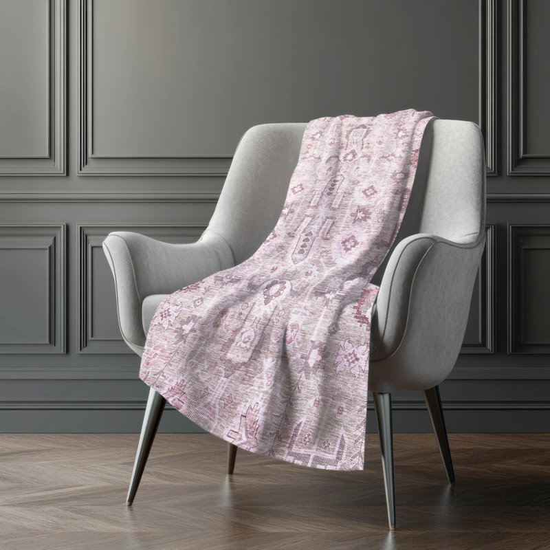 Jeté oriental Sherpa ASB697 lavable à la machine Addison, Rose