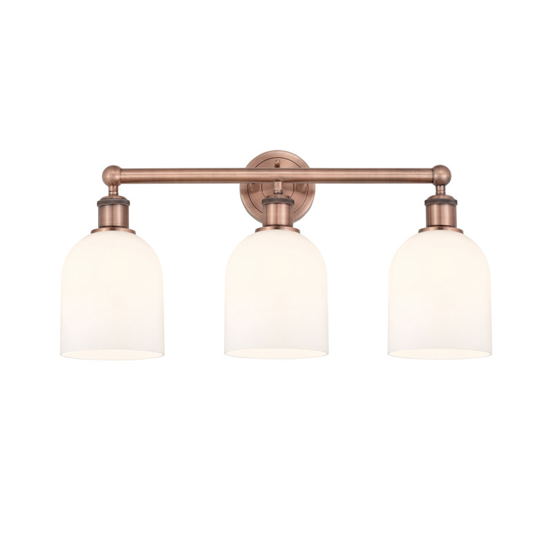 Allysson 3 - Light Dimmable Vanity Light, Antique Copper, Glossy White