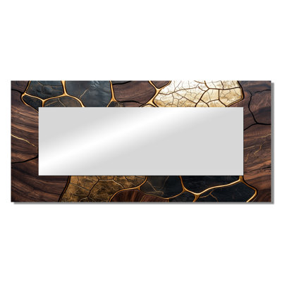 Soft Neutral Earth Color Marble Balance II - Abstract Mirror Wall Decor - Printed On Metal