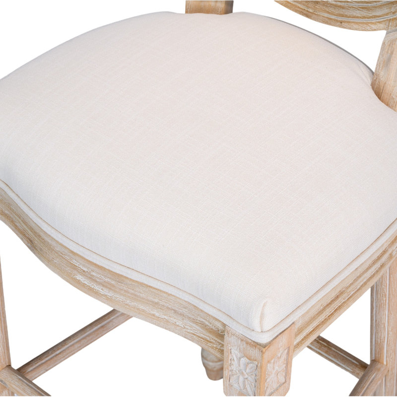 Chaises de bar Amando d'une hauteur de 30 po, tabourets de bar rembourrés en bois massif, tabourets de bar en bois de style champêtre français classique, techniques de tréfilage et de sculpture