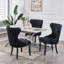 Caesar Velvet Dining Chair - Ergonomic Upholstered Curved Back with Solid Wooden Legs - Modern Side Chair for Living Room Dining Room-1100677277-1157841300