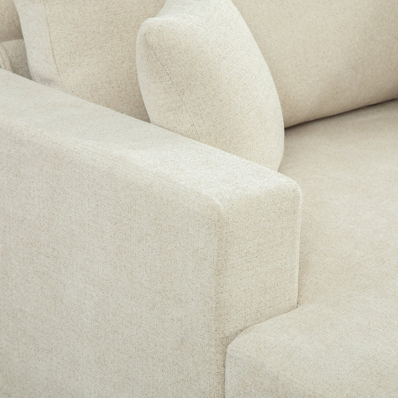 Canapé-lit surdimensionné en chenille de 56,3 po de largeur, Beige