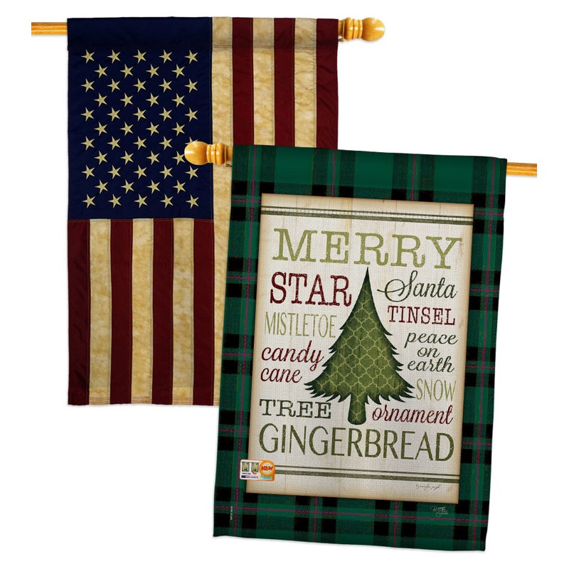 Double Sided 40'' H x 28'' W Polyester Christmas House Flag