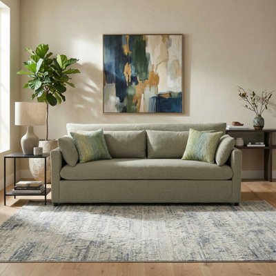 Roundhill Furniture Wilson Upholstered Sofa, Olive Green