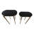 Decorative Side And End Nesting Tables With Quartz Top - Eye Catching Narrow Accent End Table For Living Room - Set Of 2, 24", Black