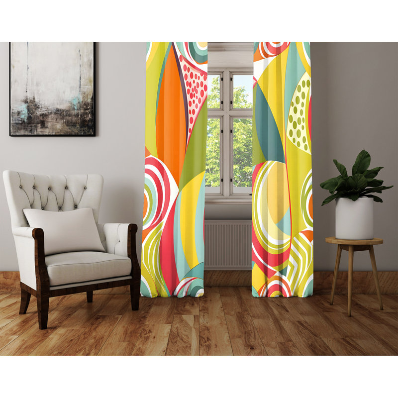 Devinder Semi Sheer Curtain Pair, 20" W x 52" L