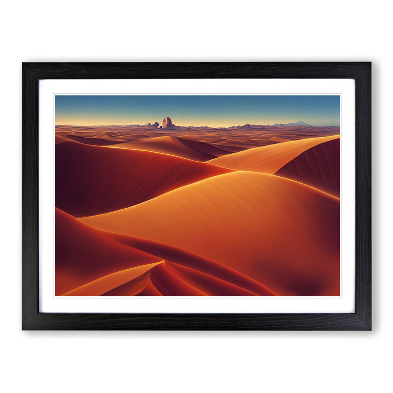 Creative Desert - Single Picture Frame Print, Black, 46cm H x 64cm W x 2cm D