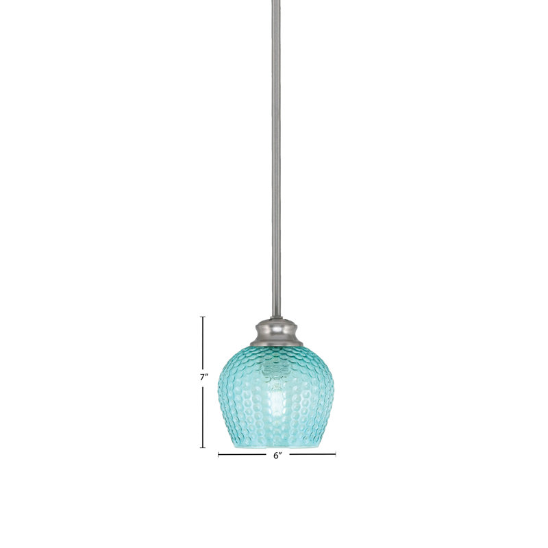 Luminaire suspendu Quapaw Zola, Cyan, Nickel brossé