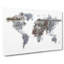 Rusted World Map In Abstract - Wrapped Canvas Painting-55338650