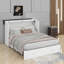 Grand lit escamotable mural avec deux tiroirs, commode escamotable en bois-339736767