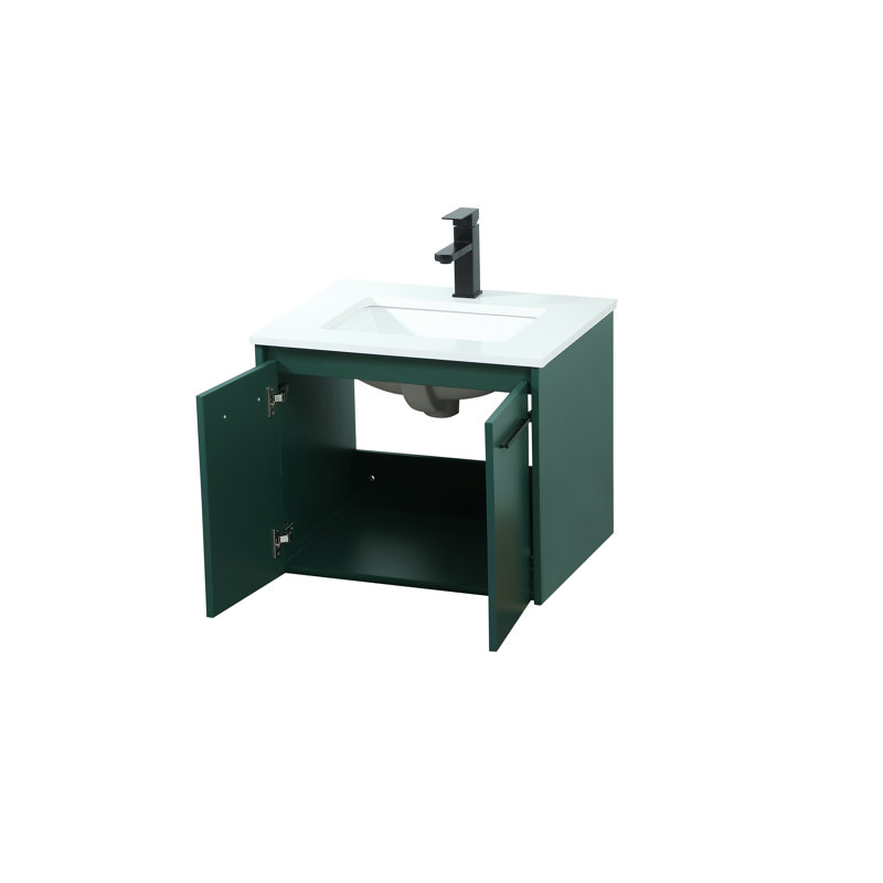 Ensemble de meuble-lavabo simple mural 24 po Penn, Vert