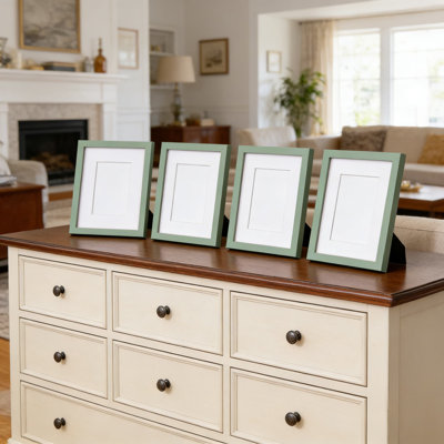 Ensemble de 4 cadres photo 9 x 12 avec plexiglas, plateau de table en bois massif et cadres muraux pour 5 x 7, 6 x 8 avec tapis ou 9 x 12 sans tapis, présentoir polyvalent pour la maison et le bureau
