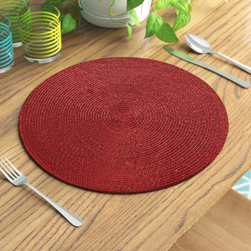 Ensemble de napperons 6 pièces, Rouge métallique