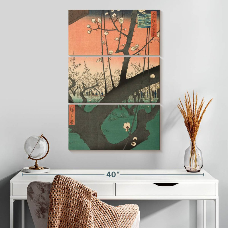 Jardin de prunes Harnek à Kameido, H 32 po x l 20 po