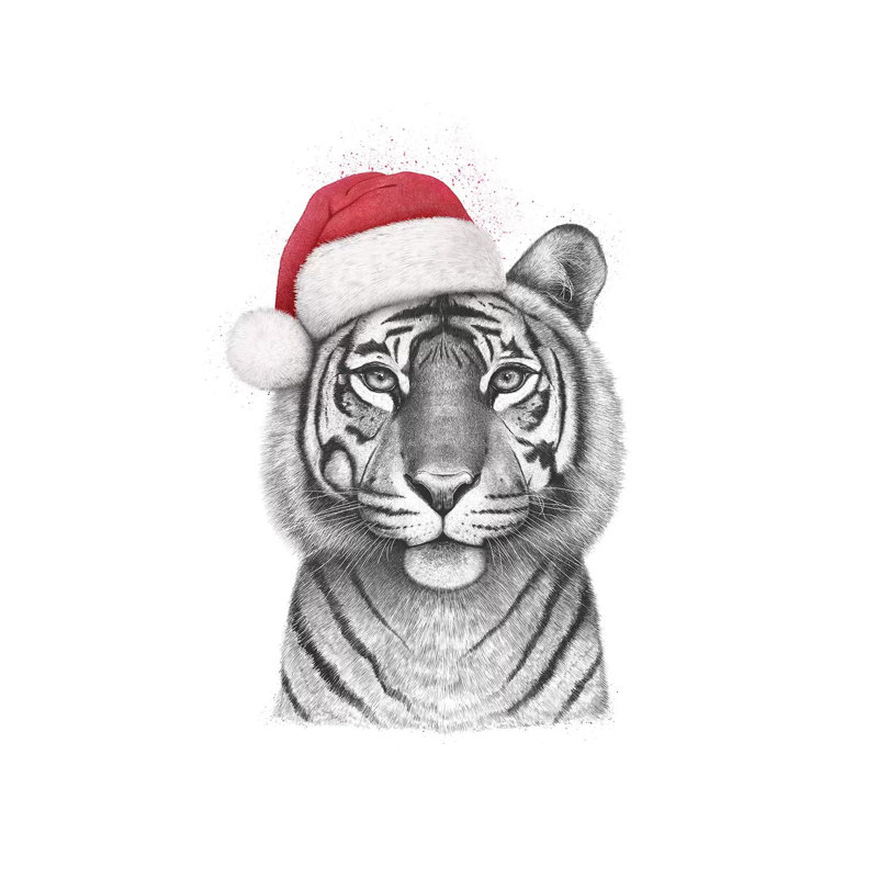 Christmas Tigress by Valeriya Korenkova - Wrapped Canvas Gallery-Wrapped Canvas Giclée, 101.6cm H x 66.04cm W