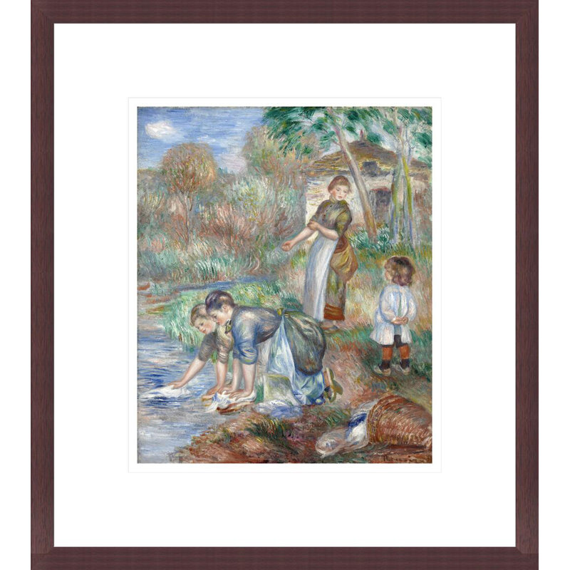 «Washerwomen» par Pierre-Auguste Renoir, impression giclée encadrée, H 15,43 po x l 13,75 po