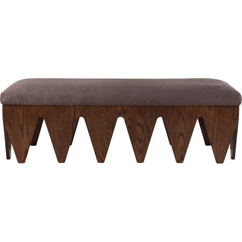 Banc en tissu Altair, Velours noyer / Finition noyer
