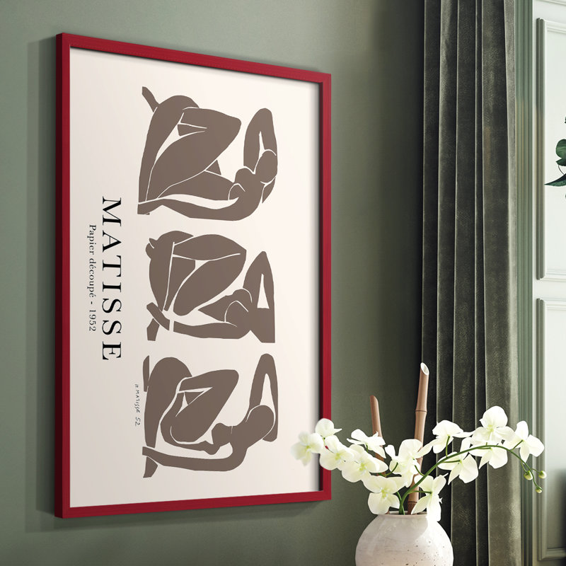 Matisse CCLIV, reproduction encadrée - bois massif, Rouge, H 8 po x l 10 po