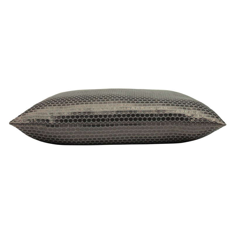 Geometric Square Throw Cushion, Moleskin, Feather