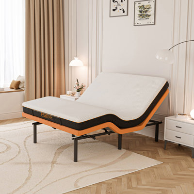 Lit réglable avec matelas en mousse à mémoire de forme de 8 po, massage, télécommande sans fil, contrôle des applications, gravité zéro, éclairage sous le lit, ports USB et de type C des deux côtés