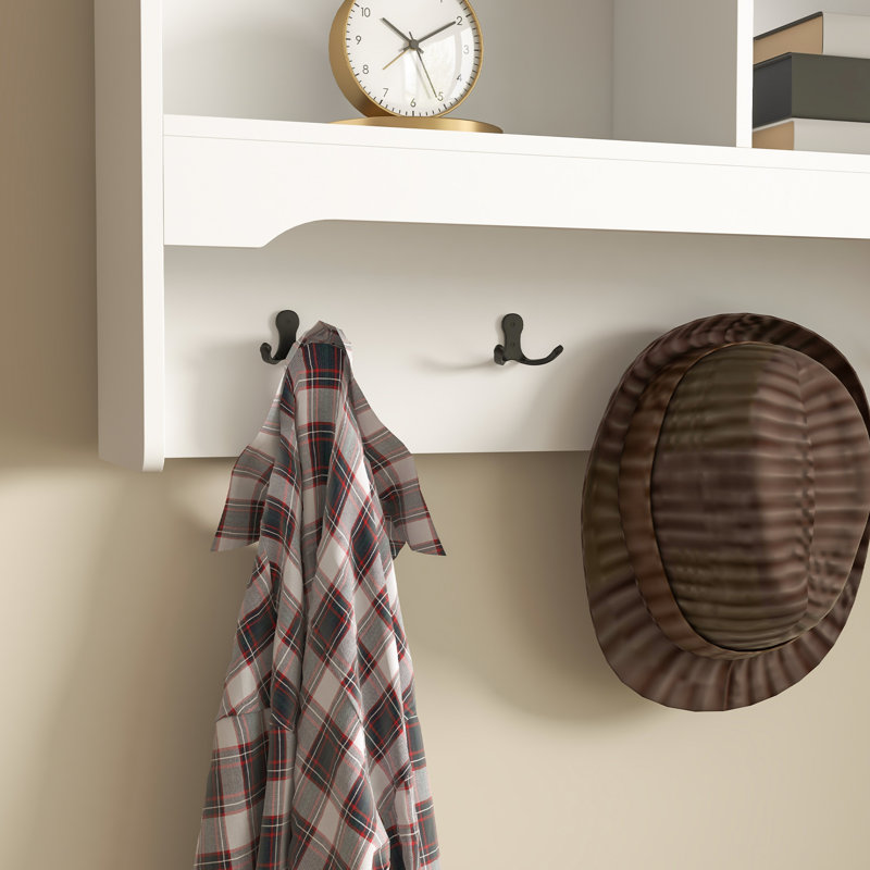 Portemanteau avec banc de rangement pour chaussures pour chambre à coucher dans le couloir - blanc