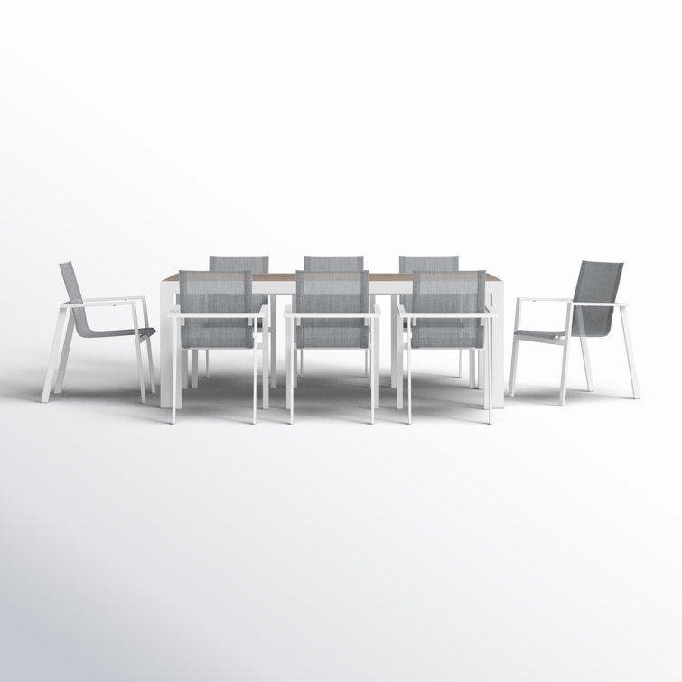 Benston 126'' Rectangular 8 - Person Outdoor Dining Set