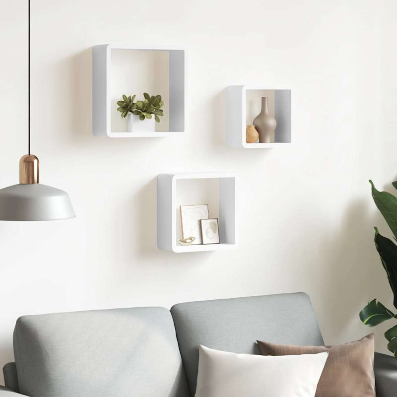 wall cube shelves Floating Cube Shelves Display Shelves for Book DVD, 11'' H x 11'' W x 11'' D, White
