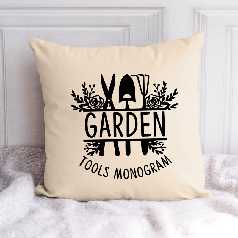 Citation amusante «Garden Lover» 539 - Coussin décoratif inclus, H 20 po x l 20 po